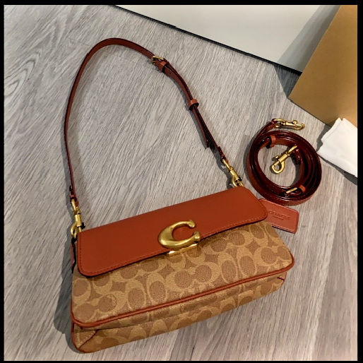 COACH CBA83 Jet Shoulder Bag 2 Way Brown Refined Calf Leather