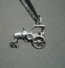 Steam Roller Road Roller Vintage Sterling Silver Bracelet Charm Pendant 2.3g