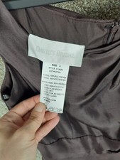 Davids Bridal Shantung Off The Shoulder A-line Dress Women 8 Brown Formal Pocket