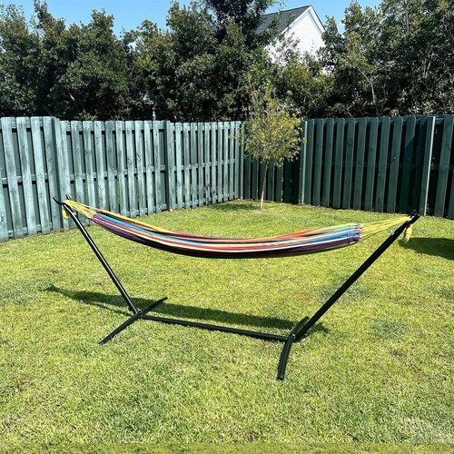 Stylish Tropical Double Hammock with Stand - Perfect Gift for Outdoor Lovers - Picture 5 of 8