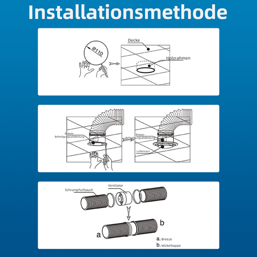 Ø100 mm Kanal Rohrventilator Abluft Rohreinschub Lüfter Leise Sieben Klingen DHL - Bild 9 von 11