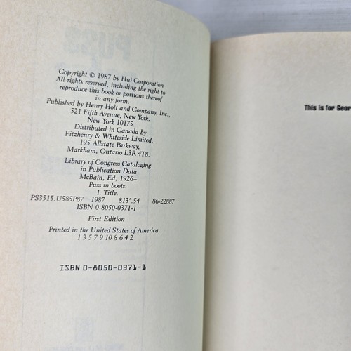 Puss in Boots Ed McBain 1st Ed HC Book Matthew Hope Crime Courtroom Drama - Picture 14 of 16