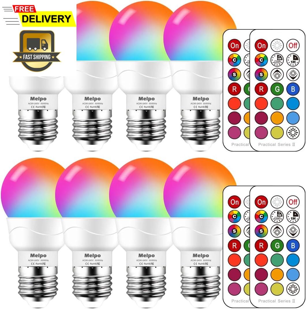 LED Color Changing Light Bulb with Remote Control, 5W 40W Equivalent, 500LM, 570