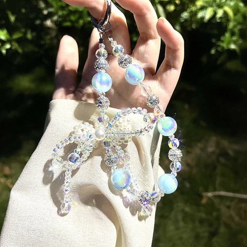 Flash Diamond Pearl Mobile Phone Lanyard Bow Mobile Phone Lanyard Wrist Pendant - 第 3/14 張圖片