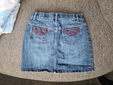 Gymboree Girls Denim Skort, Embroidery Accent, Adjustable,Great Condition Size 8