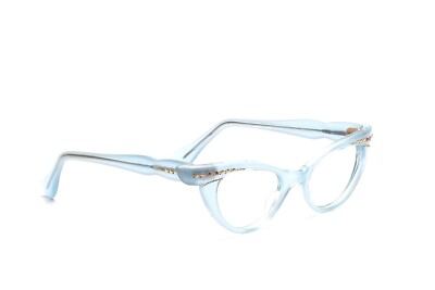 Occhiali vintage Cat Eye da donna anni '50 Originali neri strass cristallo 44-18 mm Occhiali Diva Butterfly Selecta - Italia