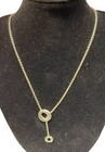 Sterling Silver Italian Adjustable Lariat Necklace With Circle Pendant 925