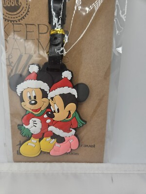 Disney Mickey Minnie Christmas Luggage Tags New