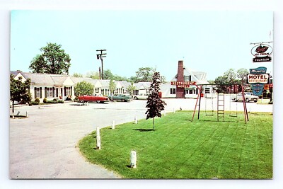Masser's Motel and Restaurant Frederick Maryland Chrome Postcard Swing Set