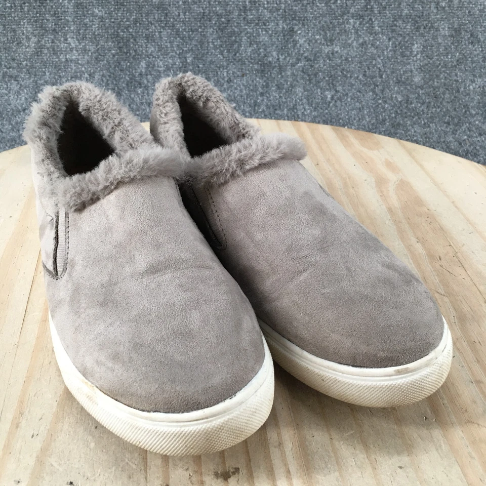 Zapatos sin cordones Brash para mujer 8,5 Devonne de piel gris imitación gamuza planos Foto 3 de 4