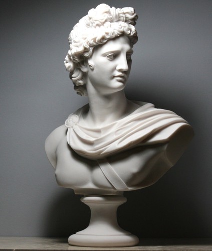 Large Apollo Greek Roman God Bust Head Statue Cast Marble Sculpture 53 cm - Picture 3 of 8