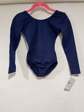 Motionwear Girls Navy Long Sleeve Leotard 12-14 NWT