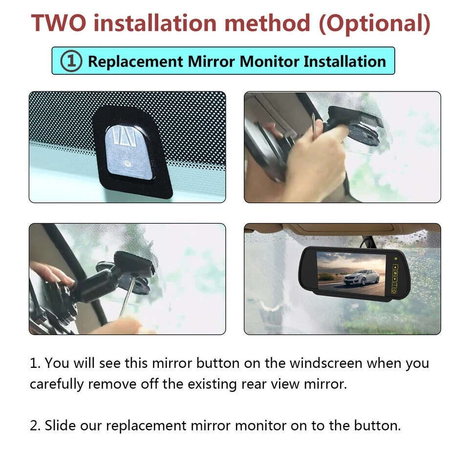 7"Car Monitor with No1 Mount White Dual Head Rear View Cameras 2x 15m AV Caravan - Image 3 of 4