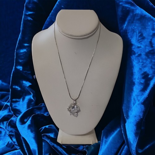 LARGE Crystal Butterfly Necklace Pendant White Gold Plated Sparkly Blingy Fairy - Picture 5 of 16