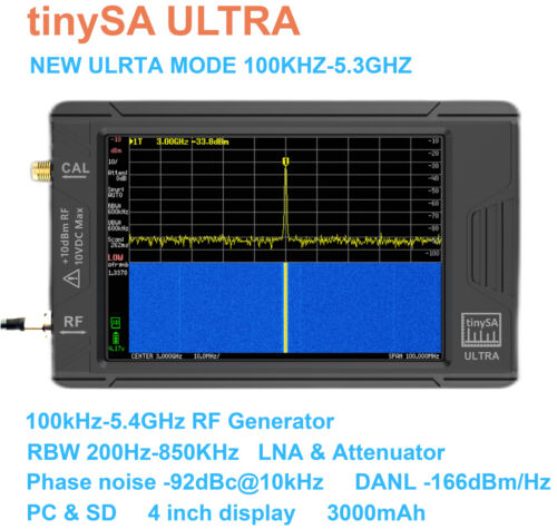100KHZ-5.3GHZ 4inch Display Handheld Spectrum Analyzer RF Generator with Battery