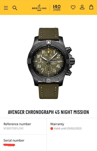 Breitling Avenger 45MM Night Mission Military Green V13317 Chronograph Watch - Picture 5 of 10