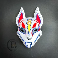 Japanese Kitsune Fox Mask Cosplay LED Light Up Masquerade Mask Halloween Costume