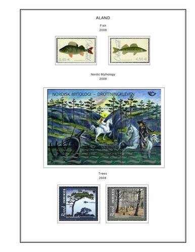 Aland - Stamp Album 1984-2022 Color Illustrated Album Pages - Picture 4 of 6
