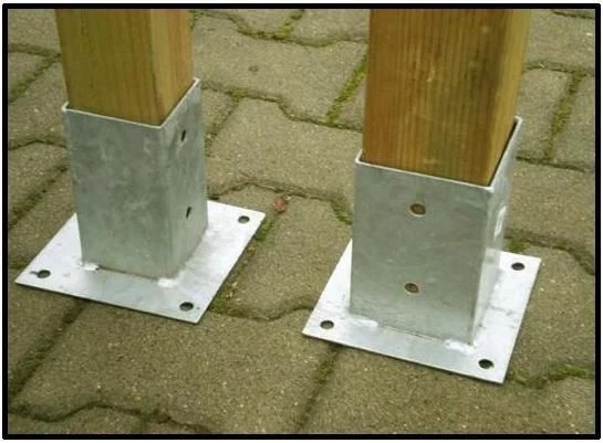 Staffa a bicchiere per travi, supporto porta pilastro in acciaio zincato  - Immagine 2 di 4