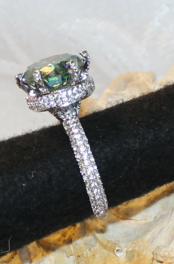 Silber Damenring - Moissanit 6,02 ct & Akzent CZ - L 203 - Bild 4 von 4