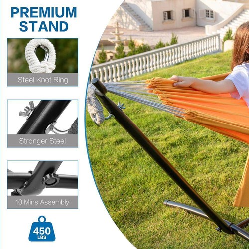 9 ft. 2-Person Heavy Duty Double Hammock with Space Saving Steel Stand, 450 lbs. - Picture 7 of 7