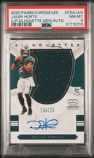 2020 Chronicles Jalen Hurts RC Crown Royale Patch Auto /99 PSA 8