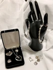 HEART LOT Sterling Silver 925 SCRAP or USE Pendant Locket Bracelet VINTAGE 45 Gr