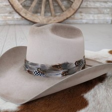 Feather Hat Band for Western Cowboy Hats, Fits All Styles - Spotted Eagle II