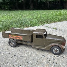 Vintage 1940s Buddy L Army Transport Supply Truck Pressed Steel