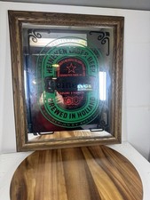 Vintage Heineken Beer Mirror Sign Wood Frame Bar Pub Decor 19.5 x 23.5in Sign