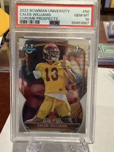 2022 Bowman U Chrome Caleb Williams 1st Bowman PSA 10 Chicago USC