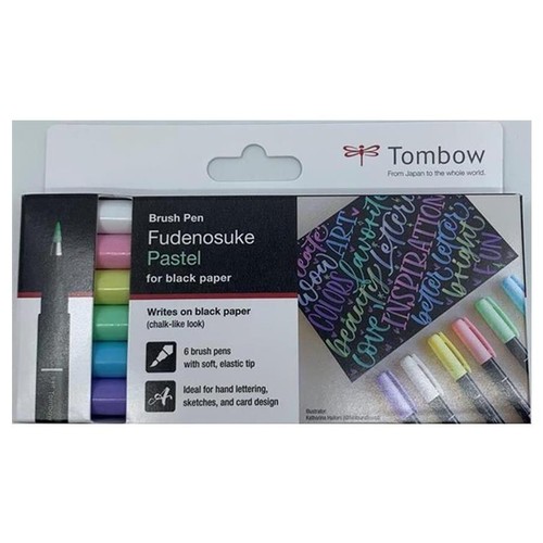 Set De 6 Feutre Dessin Et Calligraphie Pointe Brush Fudenosuke Neon X 6 Tombow