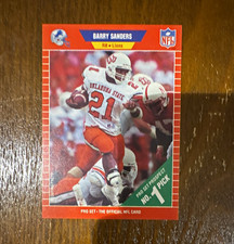 Pro Set 1989 Barry Sanders Detroit Lions #494 Rookie Football Trading Card. rookie card picture