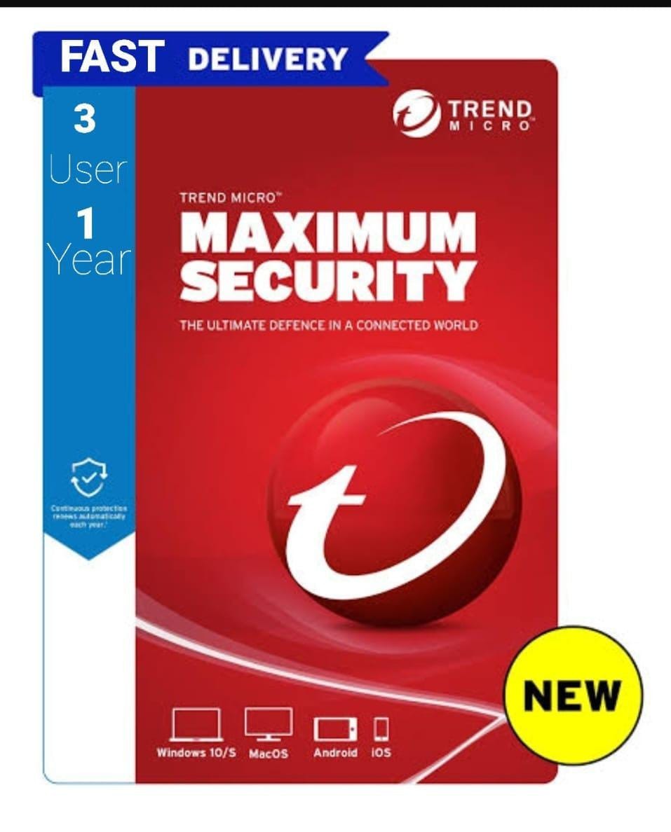 Trend Micro Maximum Security 2026 - 3PC 1 YEAR