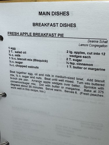 Lamoni Iowa Cookbook  Heartland Mission Center Contributor Recipes 3 Ring HC - Imagen 6 de 11