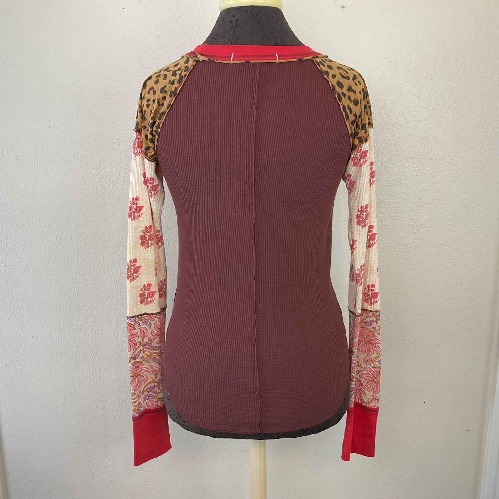 We The Free Mix Pattern Patchwork Pull On Top Lon… - image 8