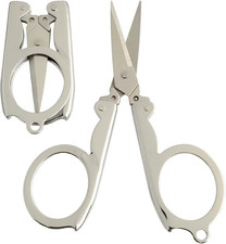 2Pcs Mini Foldable Scissors, Stainless Steel Travel Scissors for Craft, Camping,
