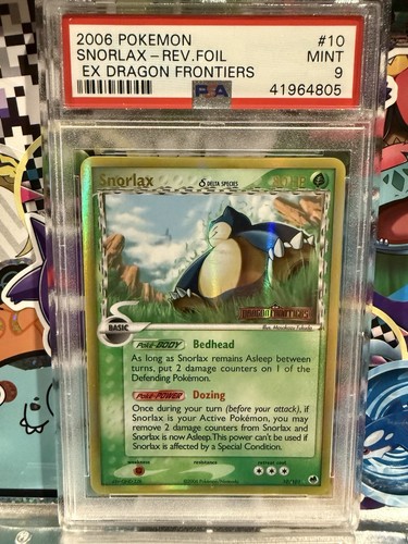 2006 Pokemon Snorlax 10/101 - Reverse Ex Dragon Frontiers PSA Mint 9
