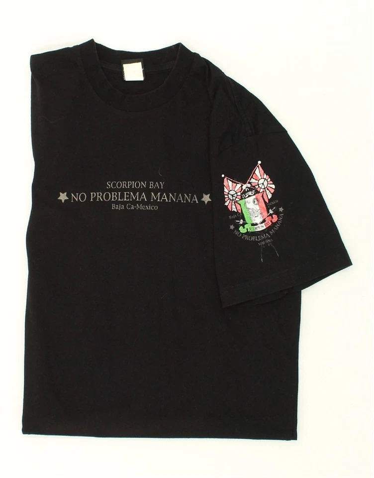 Camiseta Top SCORPION BAY Para Hombres Vintage Gráfica Pequeña Negra Algodón AS49 Foto 3 de 3