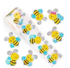 Aufkleber Biene 50 Stück Sticker Glitzer Bienen Siegel