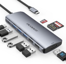 USB C Hub, Acodot 9 in 1 USB C to 4K 60HZ HDMI Multiport Adapter, 3 USB 3.0