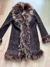 Ledermantel mit Alpakka/Lama FellGr.38/40 Boho Style 60er/70er