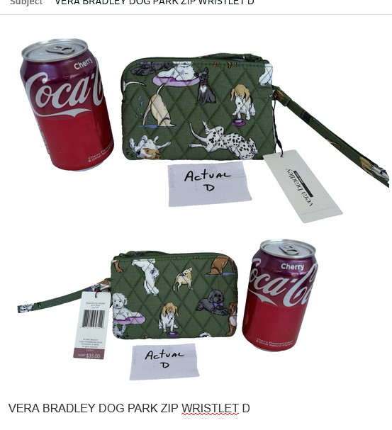 Actual D DOGS Vera Bradley Dog Park Essential Zip Wristlet NWT