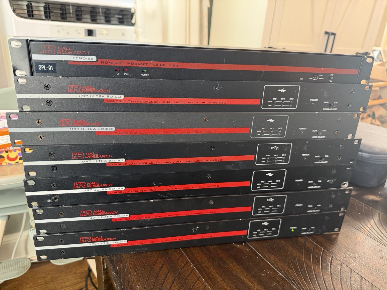 HR Hall Research U97 Ultra Receivers Qty 6 With 1 Echo-8S Power On Untested
