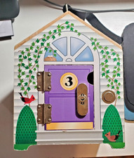 Melissa  Doug Wooden Doorbell House with NO Keys /Each Door has Sounds