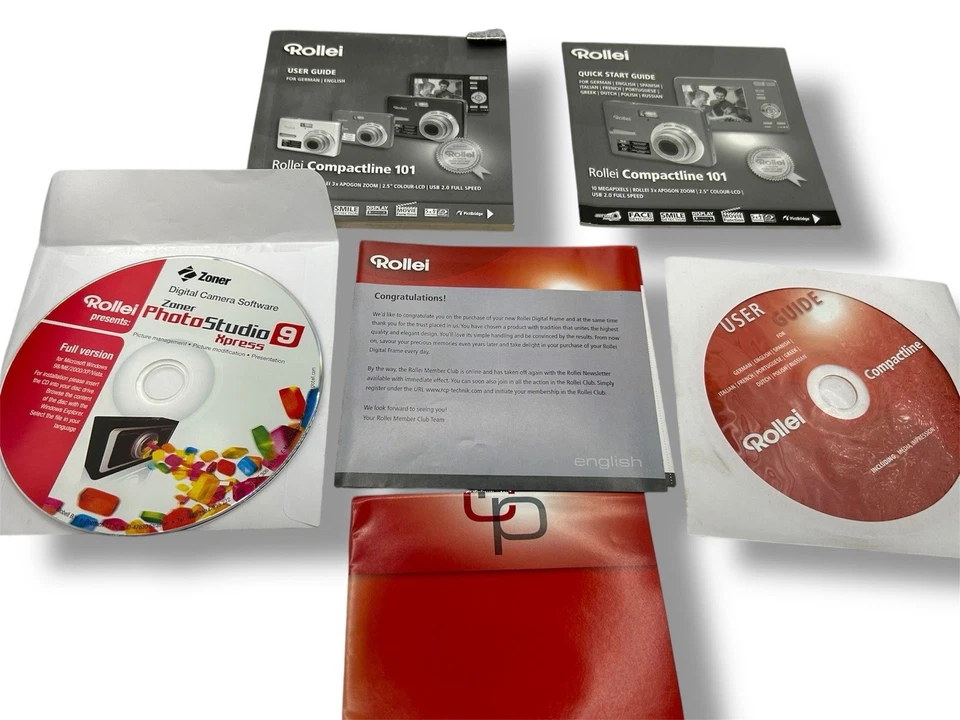 Rollei Compactline 101 Digitalkamera – 10 MP – 3x Zoom – neuwertig –OVP komplett - Bild 3 von 4