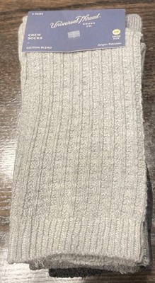 Boot (Crew) Socks Women s Size 4-10, 3pack Multi color Cotton Blend 