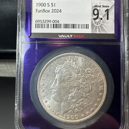 1900-O Morgan Silver Dollar MS61 NGC COLLECTOR PURPLE CORE HOLDER!!!!