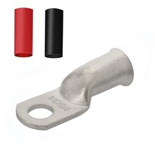 Heavy Duty 2/0x3/8 Tinned Copper Wire Lugs,12Pcs 2/0 AWG 3/8'' Stud Tubular R...