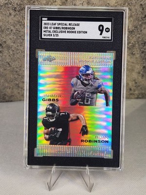 2023 Metal Special Release Jahmyr Gibbs / Bijan Robinson Rookie Silver /25 SGC 9